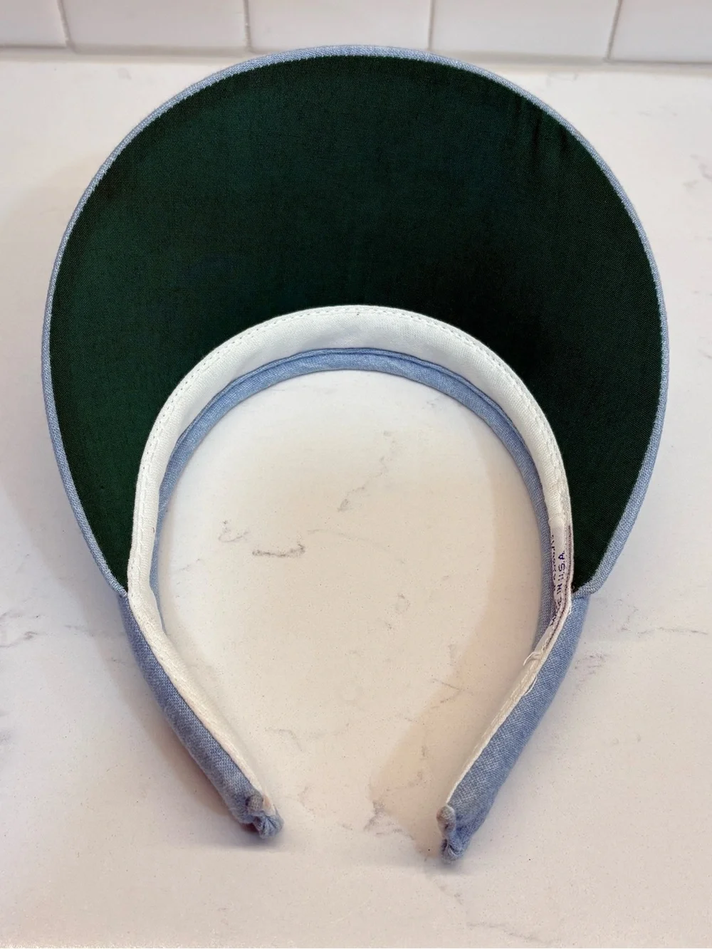 Vintage Colonial Williamsburg Texace Denim Sun Visor Hat Made in USA Retro